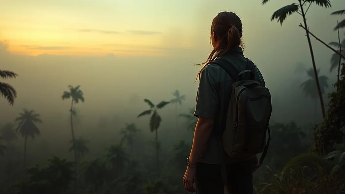 A lone scientist stands at the edge of Area X wilderness in Jeff VanderMeer's Annihilation