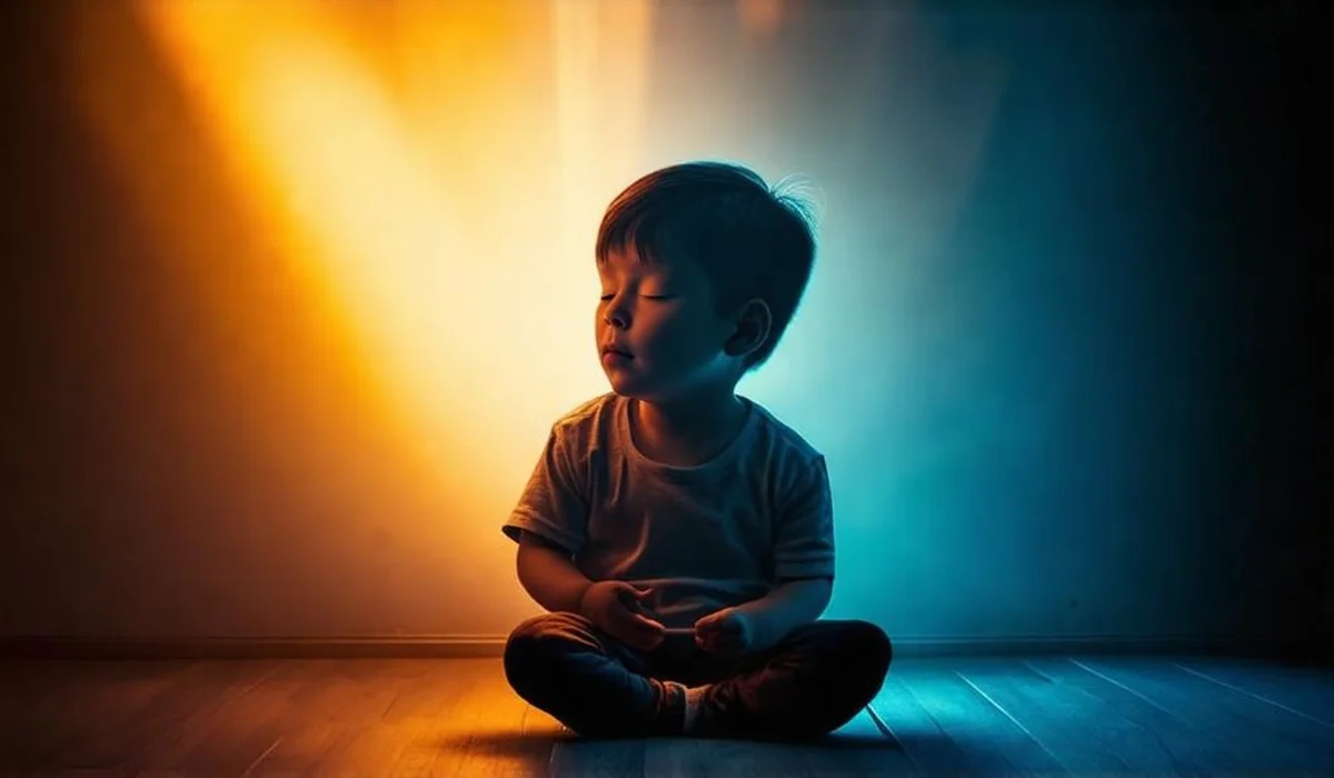 Child experiencing a memory of color and warmth representing The Giver's core themes