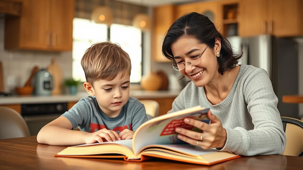 Parent sitting with struggling reader at kitchen table — what to do if child is below Lexile range
