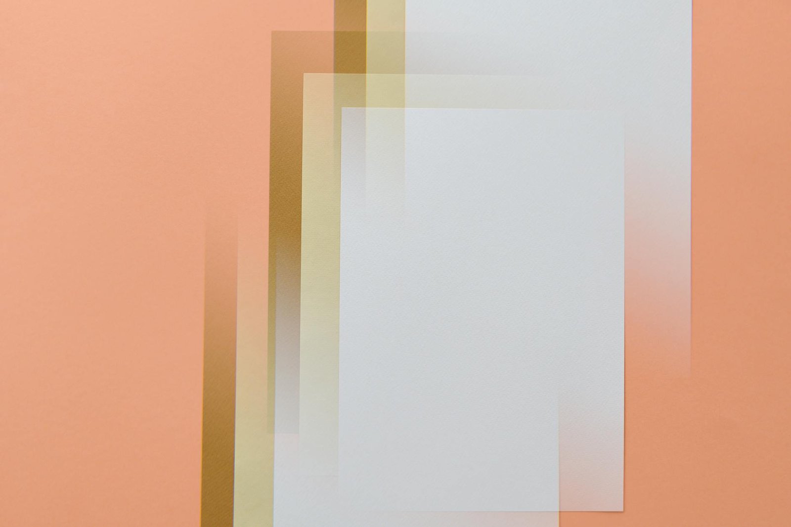 Contemporary abstract art featuring overlapping geometric shapes in muted pastel colors.